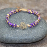 Tree of Life Natural Stone Bracelet Women Boho Wrap Bangle