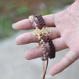 Tree of Life Natural Stone Bracelet Women Boho Wrap Bangle