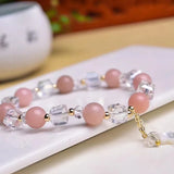 Pink Opal Beads Bracelet Sugar Cubes Stone Bracelet