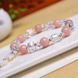 Pink Opal Beads Bracelet Sugar Cubes Stone Bracelet
