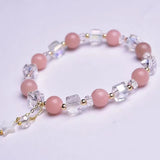 Pink Opal Beads Bracelet Sugar Cubes Stone Bracelet