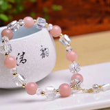 Pink Opal Beads Bracelet Sugar Cubes Stone Bracelet