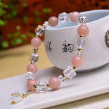 Pink Opal Beads Bracelet Sugar Cubes Stone Bracelet