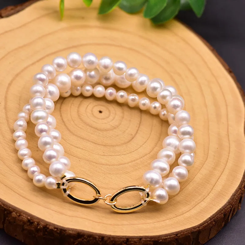 Freshwater Pearl Adjustable Bead Bracelet Women Birthday Gift