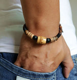 Tribal Bracelet with Natural Pearls & Wood Beads