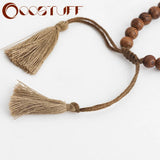 Nature Stone & Wood Beads Bracelet for Women