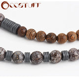 Nature Stone & Wood Beads Bracelet for Women