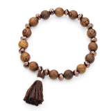 Nature Stone & Wood Beads Bracelet for Women