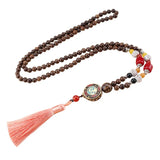 Wooden Beads Necklace with Tassel Japamala Prayer Malas Yoga Meditation