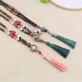 Wooden Beads Necklace with Tassel Japamala Prayer Malas Yoga Meditation