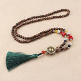 Wooden Beads Necklace with Tassel Japamala Prayer Malas Yoga Meditation