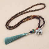 Wooden Beads Necklace with Tassel Japamala Prayer Malas Yoga Meditation