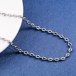 Coffee Bean Chain Necklace Stainless Steel Jewelry
