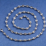 Coffee Bean Chain Necklace Stainless Steel Jewelry