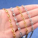 Coffee Bean Chain Necklace Stainless Steel Jewelry