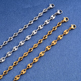 Coffee Bean Chain Necklace Stainless Steel Jewelry