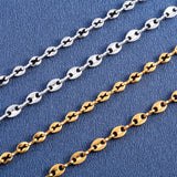 Coffee Bean Chain Necklace Stainless Steel Jewelry