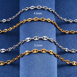 Coffee Bean Chain Necklace Stainless Steel Jewelry