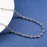 Coffee Bean Chain Necklace Stainless Steel Jewelry
