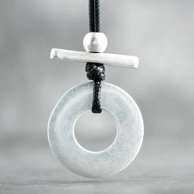 Round Goth Necklace Big Women Accessories Long Suspension