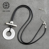 Round Goth Necklace Big Women Accessories Long Suspension