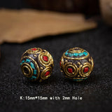 Nepalese Tibetan Brass Spacer Beads for Jewelry Making