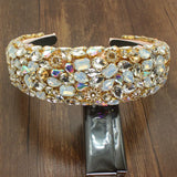 Sparkly Pink Crystal Headbands Full Rhinestone Hairbands for Women Party