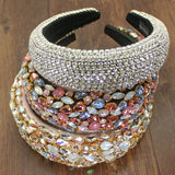 Sparkly Pink Crystal Headbands Full Rhinestone Hairbands for Women Party