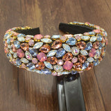 Sparkly Pink Crystal Headbands Full Rhinestone Hairbands for Women Party