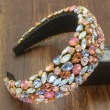 Sparkly Pink Crystal Headbands Full Rhinestone Hairbands for Women Party
