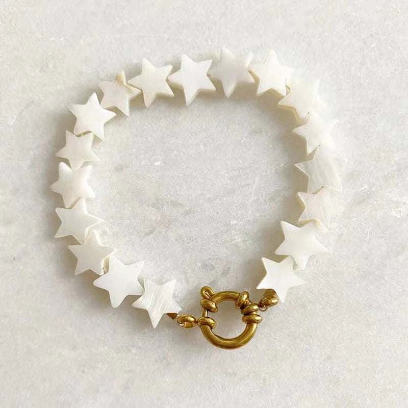 Shell Star Pendant Beaded Bracelet Women Accessories