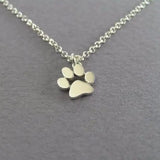 925 Sterling Silver Paw Print Necklace Pendant - Personalized Pet Jewelry Gift