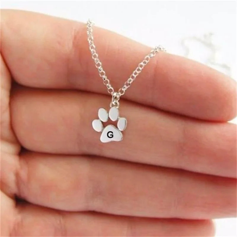 925 Sterling Silver Paw Print Necklace Pendant - Personalized Pet Jewelry Gift