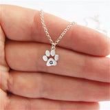 925 Sterling Silver Paw Print Necklace Pendant - Personalized Pet Jewelry Gift