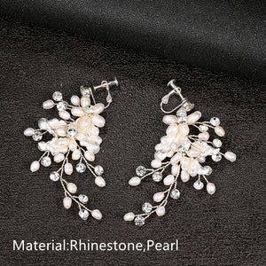 Crystal Flower Clip-On Earrings