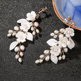 Crystal Flower Clip-On Earrings