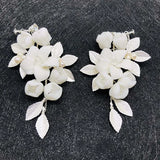 Crystal Flower Clip-On Earrings
