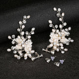 Crystal Flower Clip-On Earrings