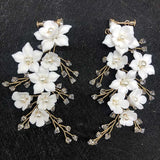 Crystal Flower Clip-On Earrings