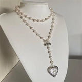Heart-Shaped Box Pendant Beaded Layered Necklace