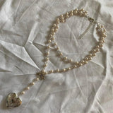 Heart-Shaped Box Pendant Beaded Layered Necklace