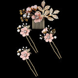 Pearl Wedding Hair Combs Metal Hair Accessories Sets For Women