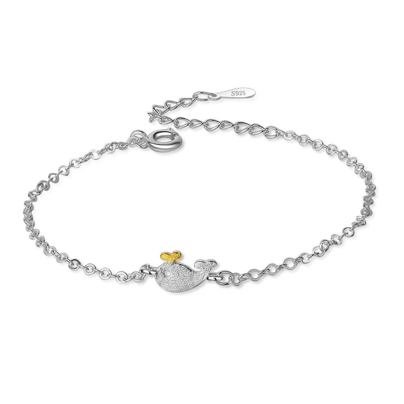 Epoxy Whale Fish Bracelet - 925 Sterling Silver