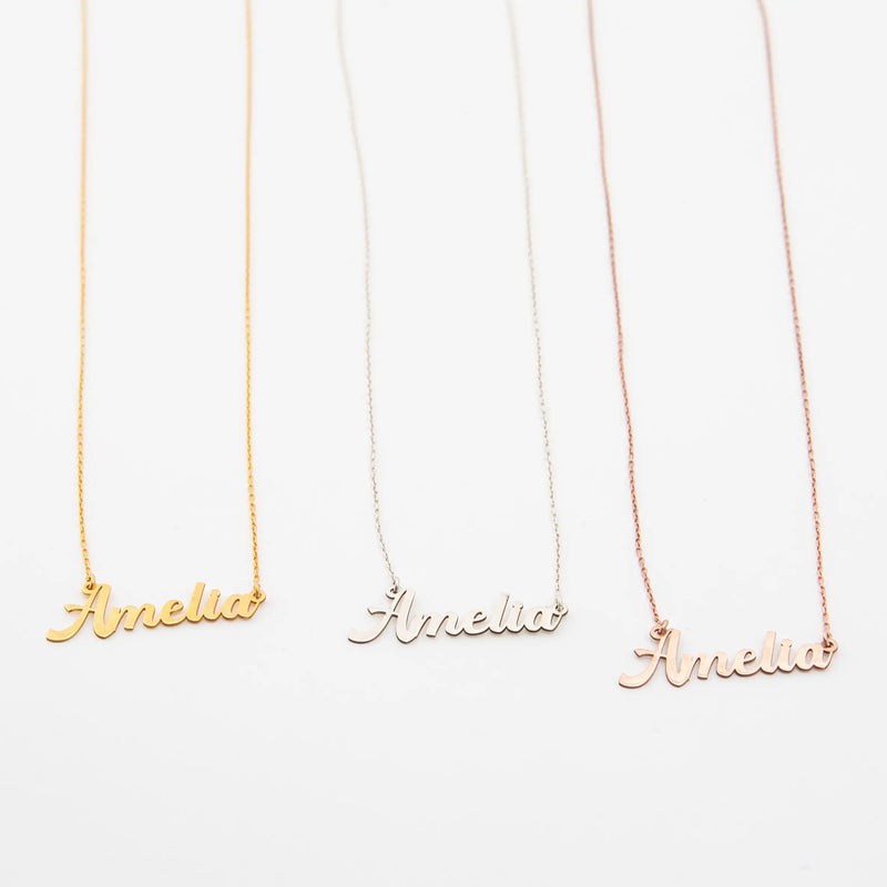 Personalized Name Necklace - Stainless Steel - Tiny Name Necklace