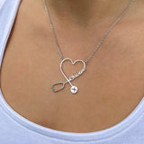 Personalized Stethoscope Necklace Stainless Steel Pandent Personalise Nameplate