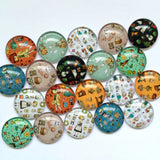 Cartoon Patterns Glass Cabochons Mixed Domed Round Jewelry Accessories