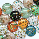Cartoon Patterns Glass Cabochons Mixed Domed Round Jewelry Accessories