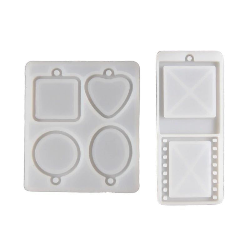 Photo Frame Keychain UV Crystal Epoxy Resin Mold Necklace Pendant Silicone Mould