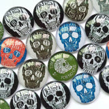 Skull Patterns Glass Cabochons Mixed Round Jewelry Supplies