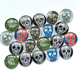 Skull Patterns Glass Cabochons Mixed Round Jewelry Supplies